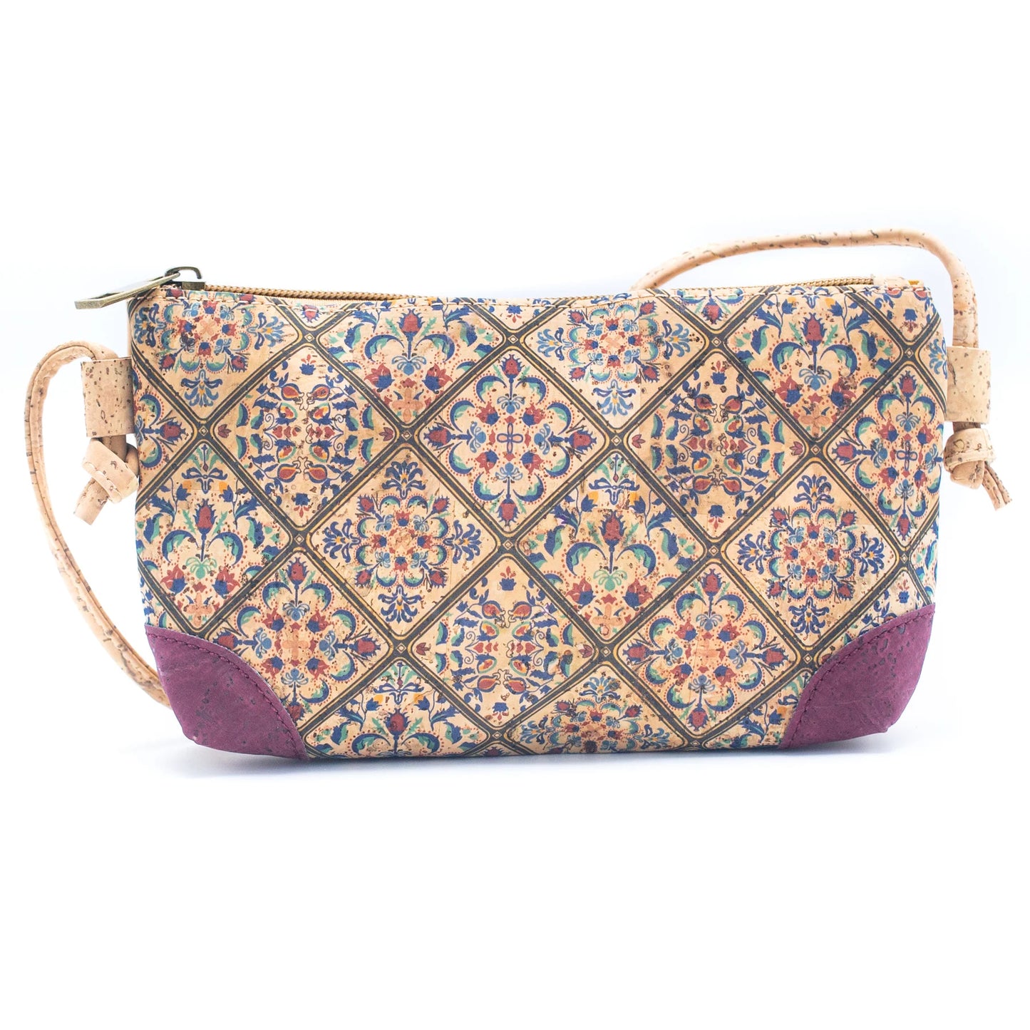 Colorful Pattern Cork Crossbody Bag - Style F