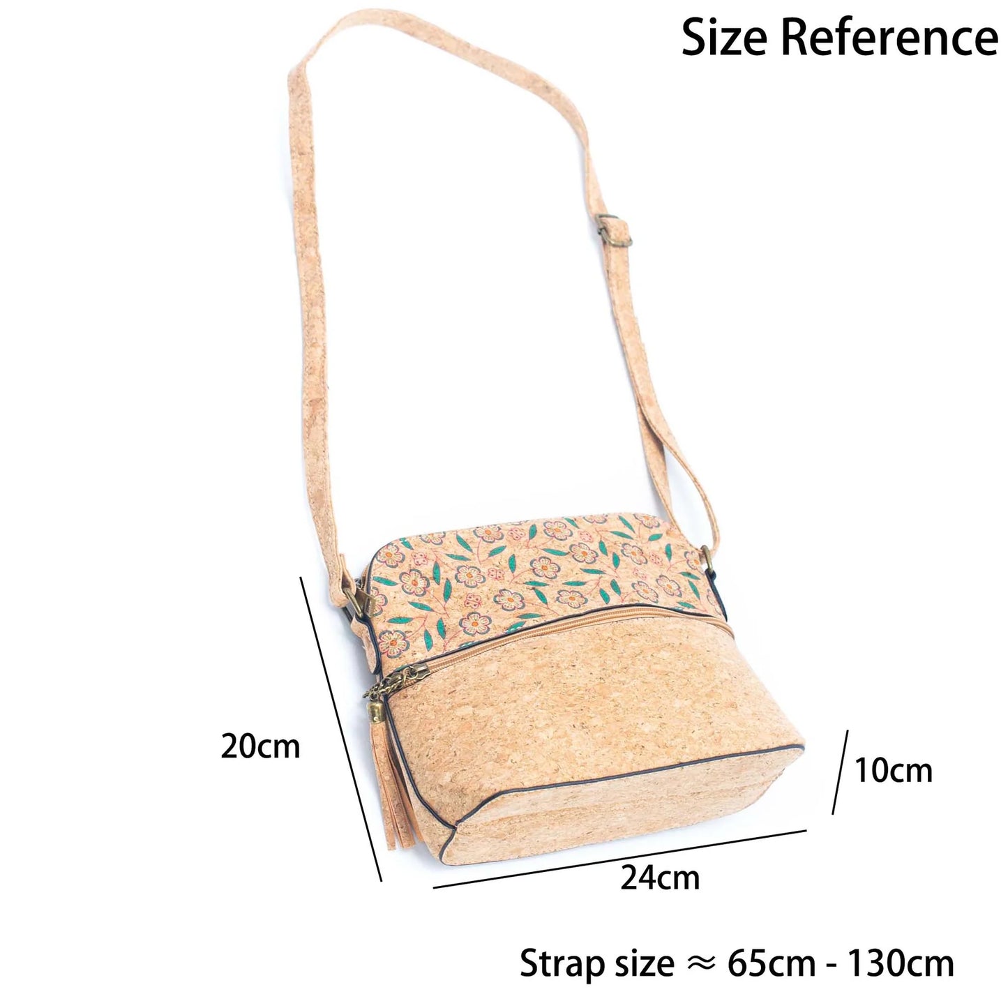 Tassel Zip Pocket Women’s Natural Cork Crossbody Bag