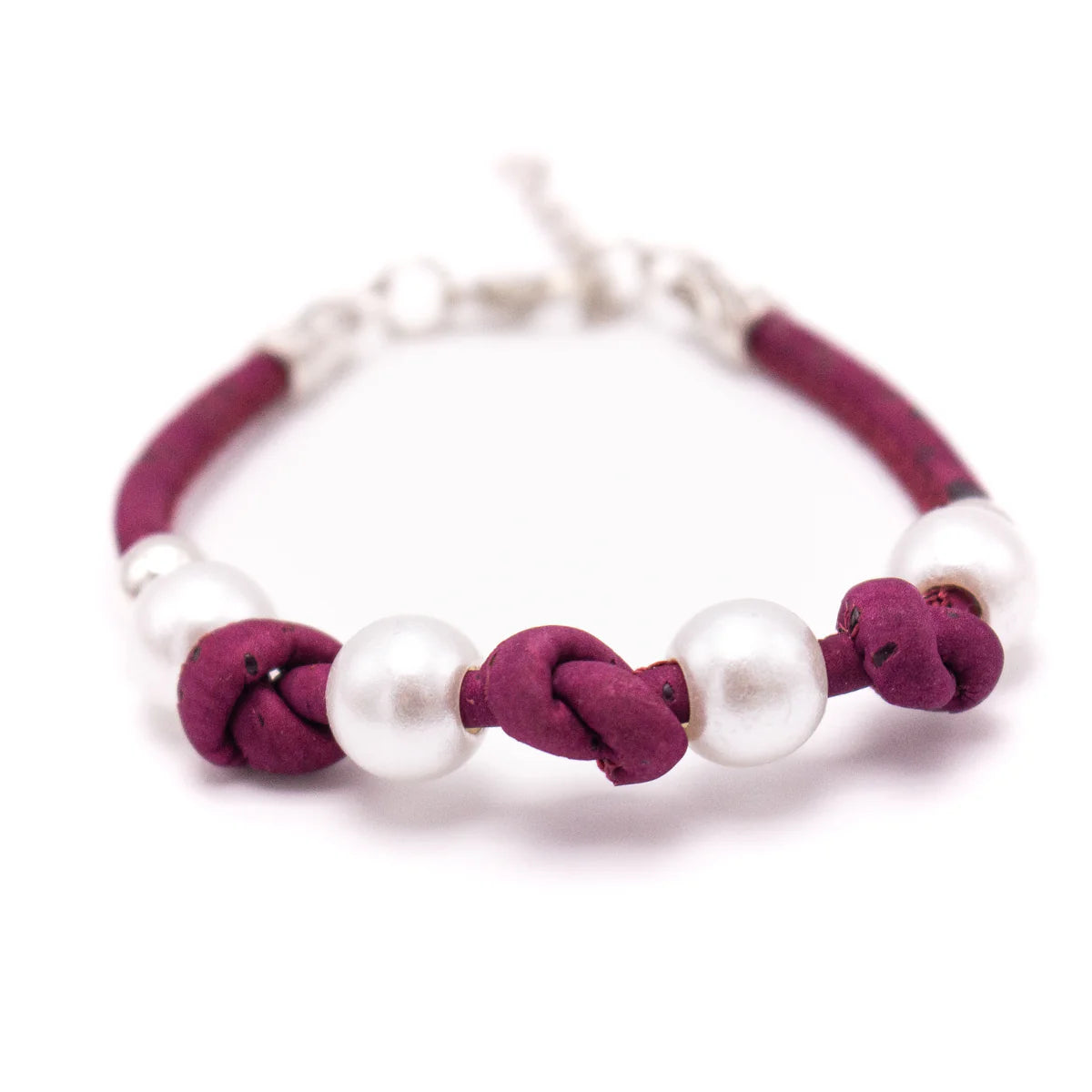 Women's Cork Elegant Bracelet In Burgundy