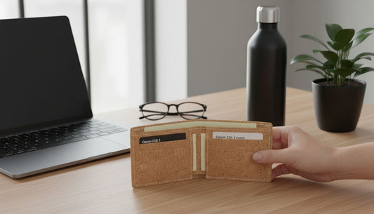 cork wallet desk