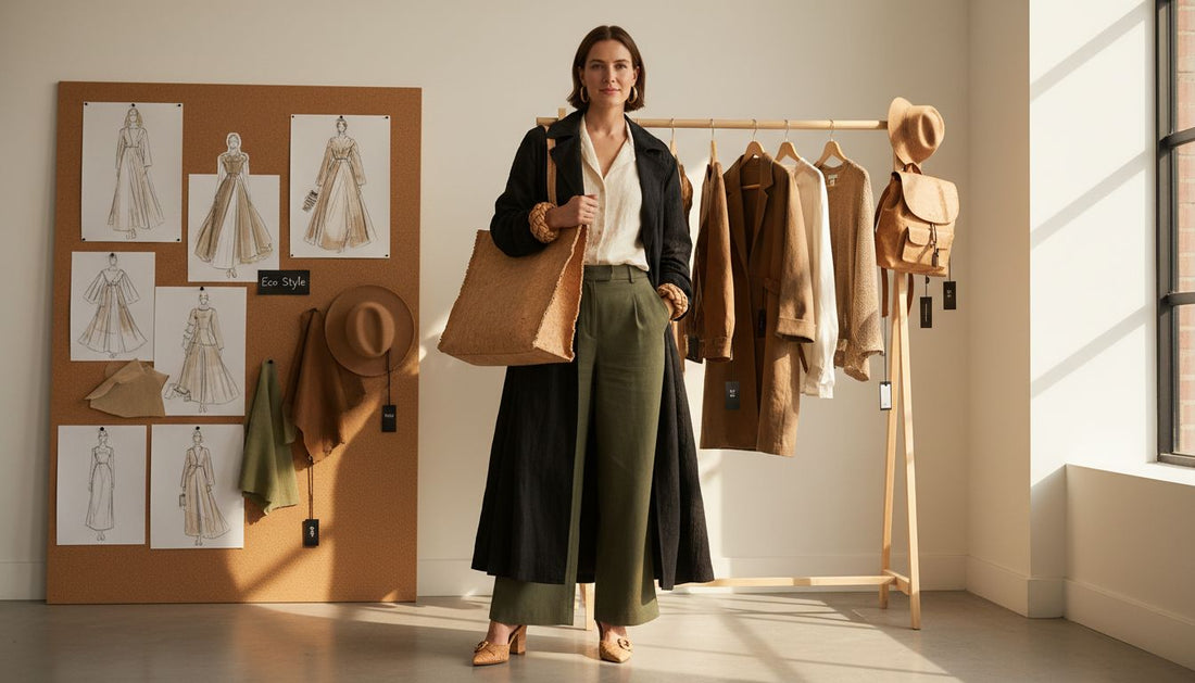 Model showcases modern cork accessories