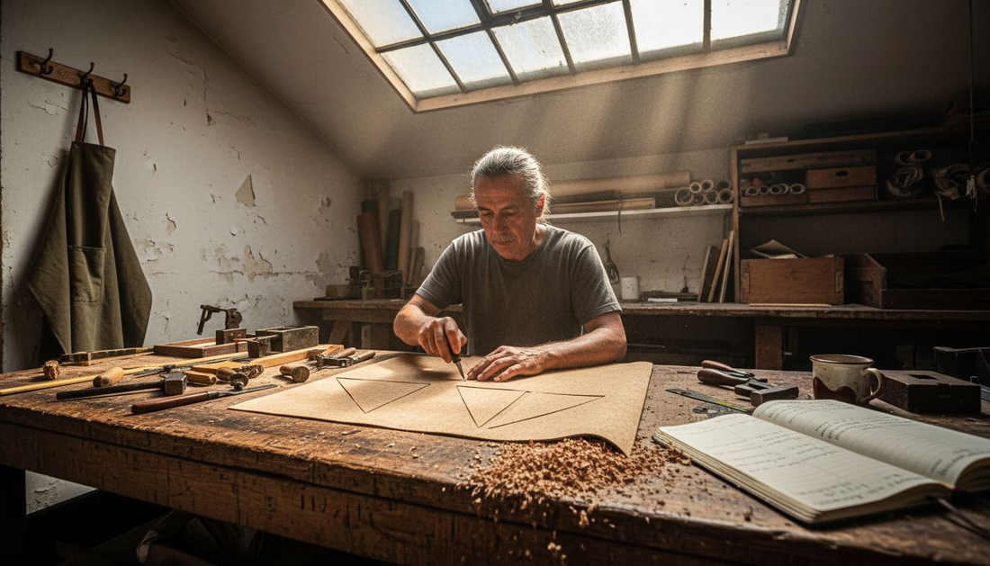Artisan handcrafting cork fashion accessories