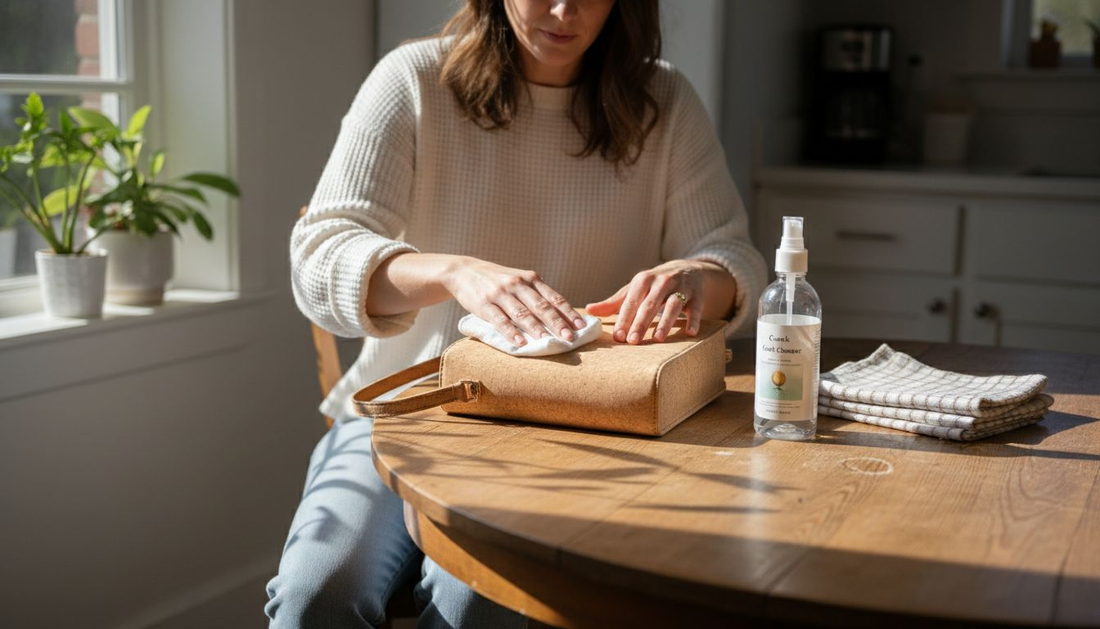 Cleaning a durable cork bag at home