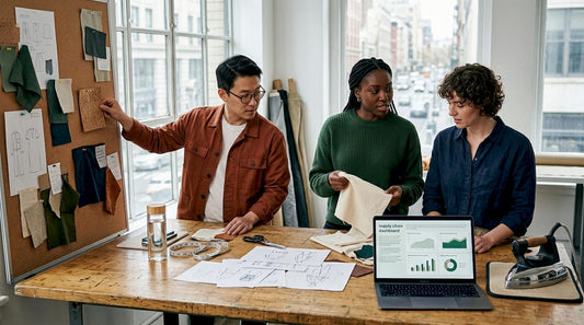 Designers review sustainable fashion materials together