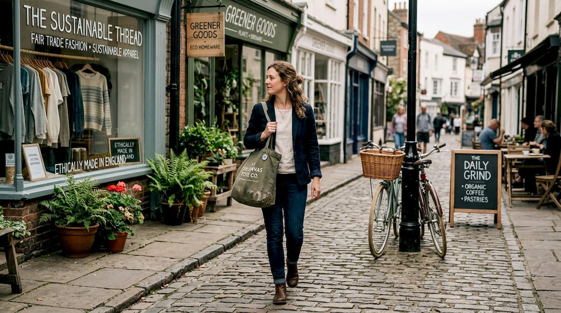Woman shopping at ethical fashion boutiques