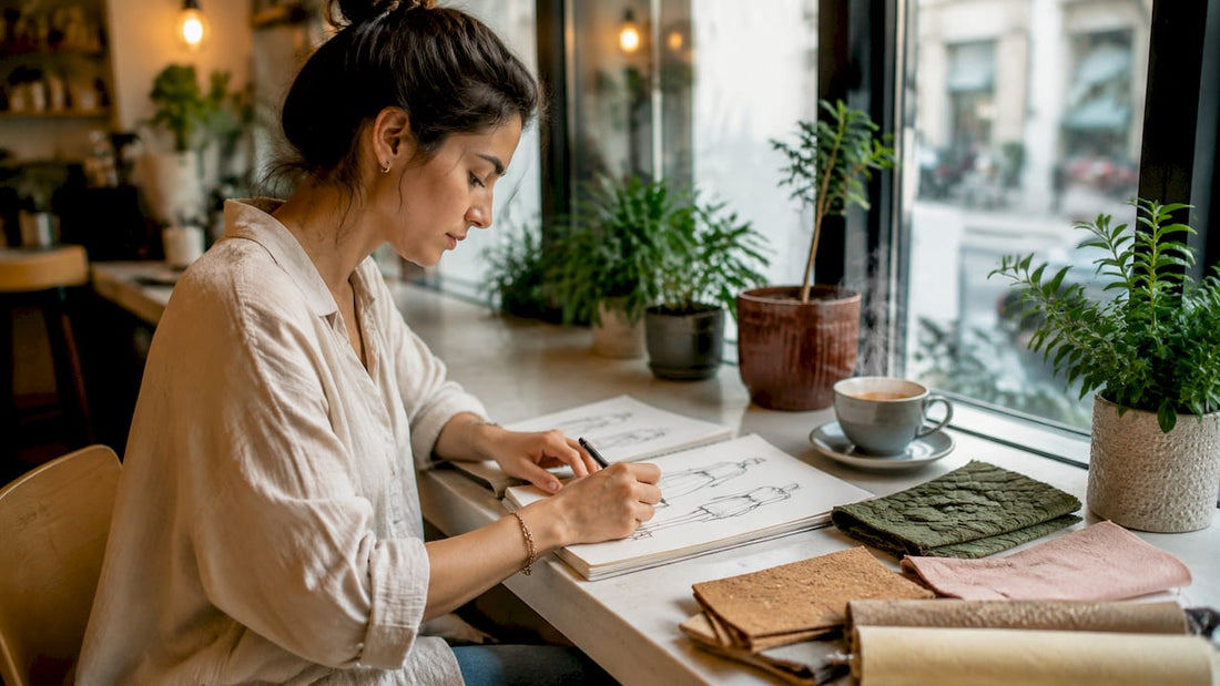 Fashion designer working on animal-free clothing designs