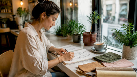Fashion designer working on animal-free clothing designs