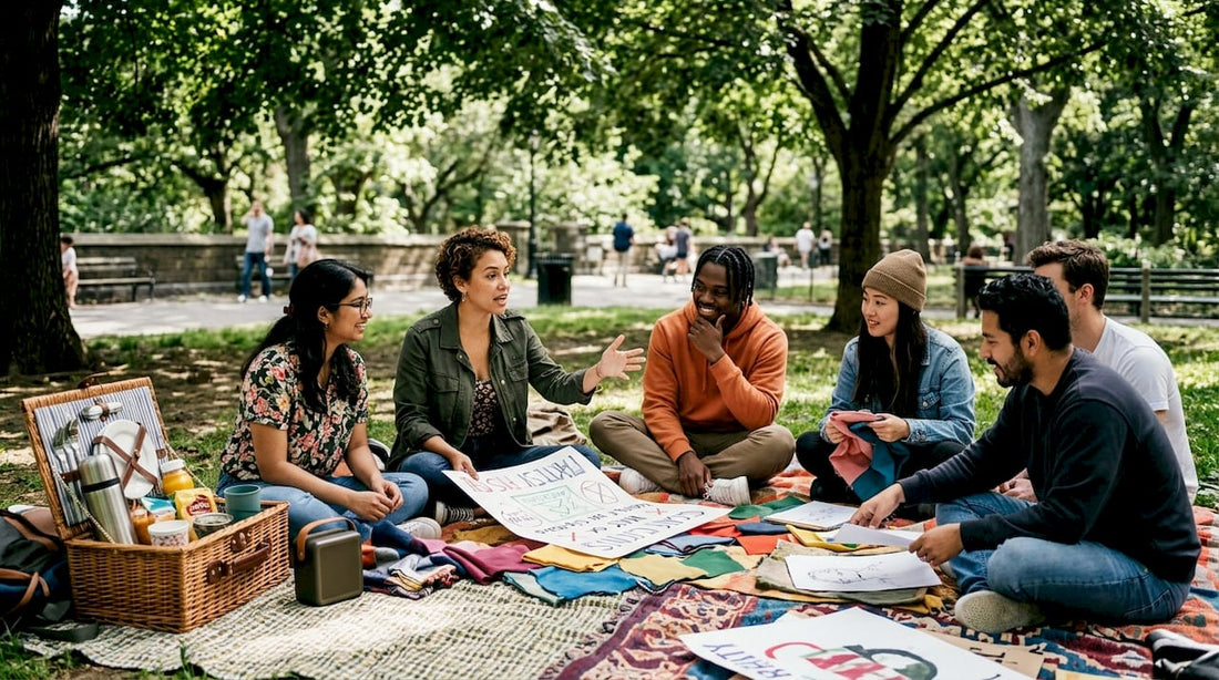 Group discussing fashion activism ideas