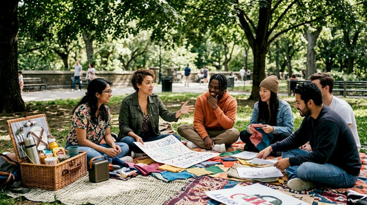 Group discussing fashion activism ideas