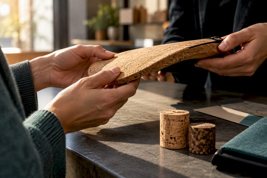 Buyer checking Portuguese cork provenance
