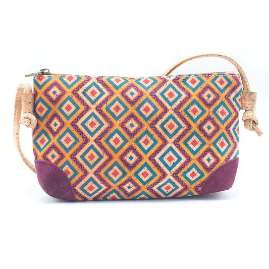 Colorful Pattern Cork Crossbody Bag - Style G