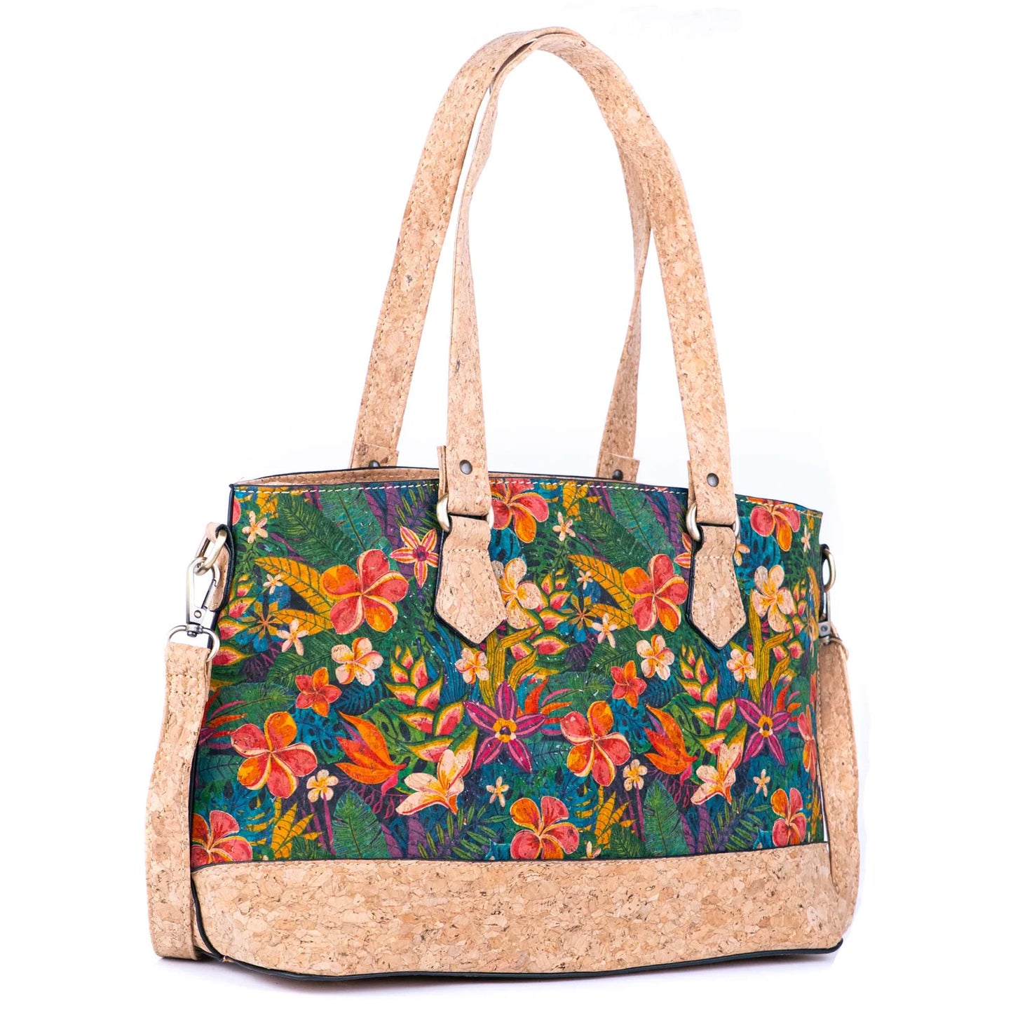 Womans Vintage Style Printed Cork Handbag